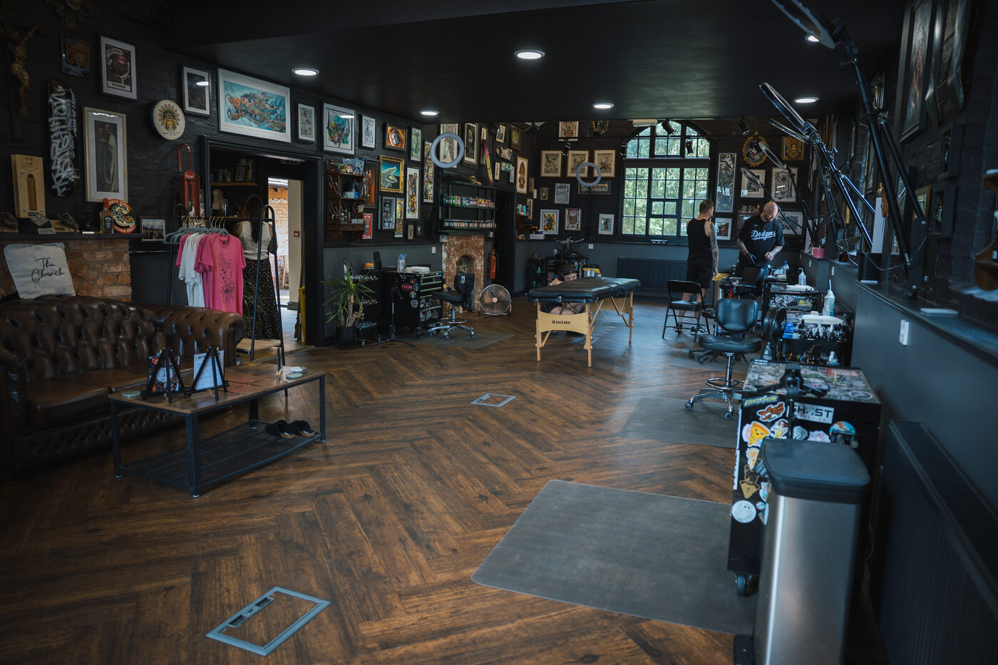 Inside The Church Tattoo Studio — the converted Victorian schoolhouse in Wythall, Birmingham.